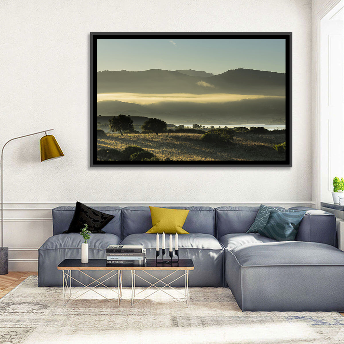 Lake Omodeo Morning Mist Wall Art