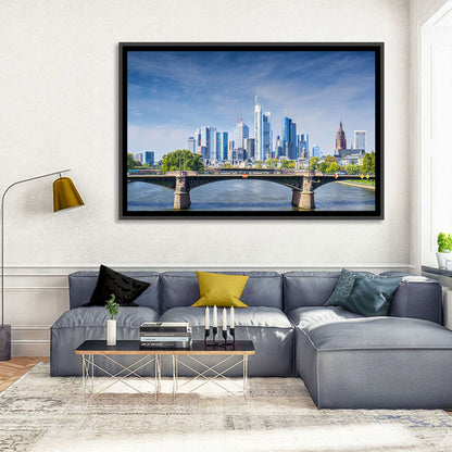 Frankfurt Skyline with Eiserner Steg Wall Art