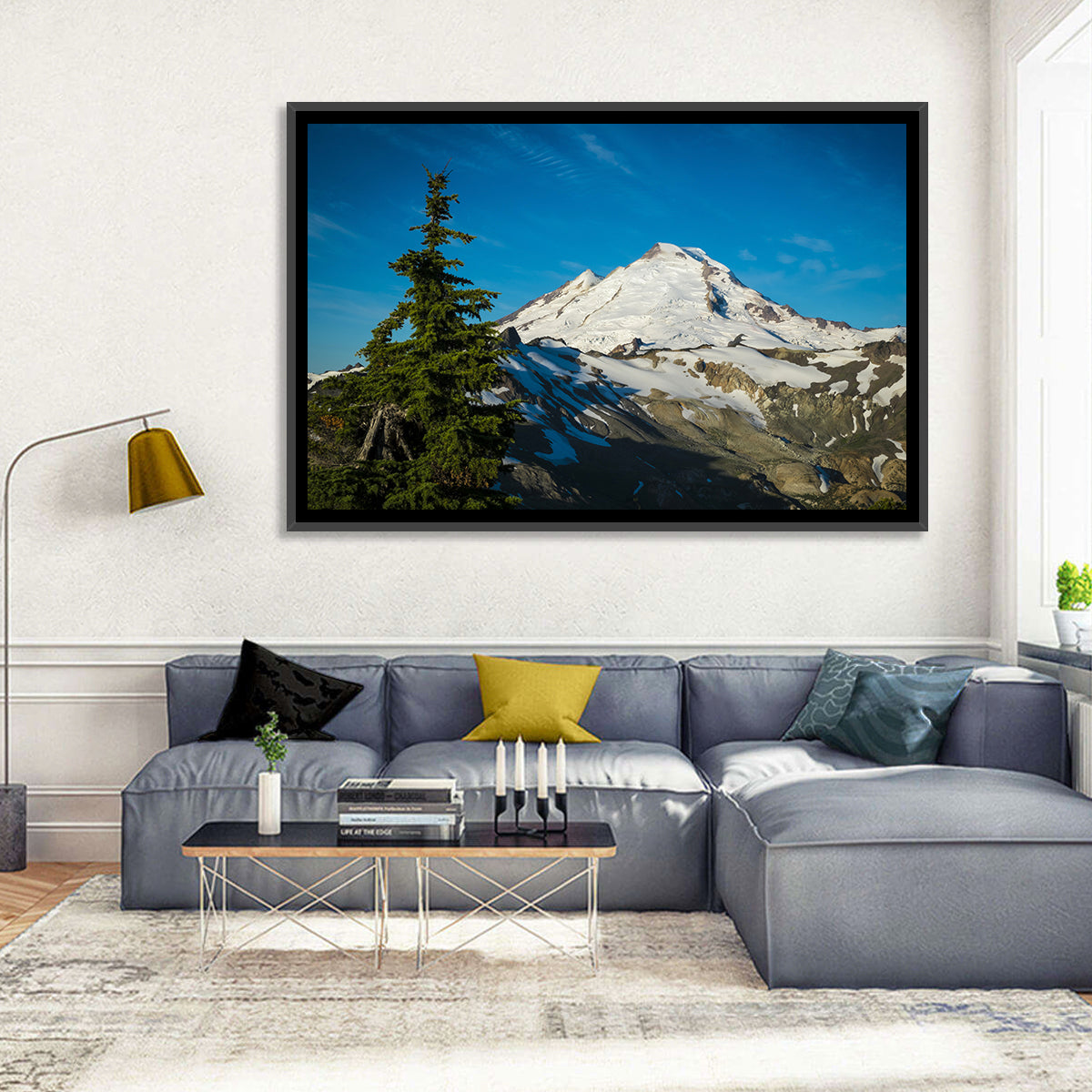 Mount Baker Wall Art in a room, landscape
