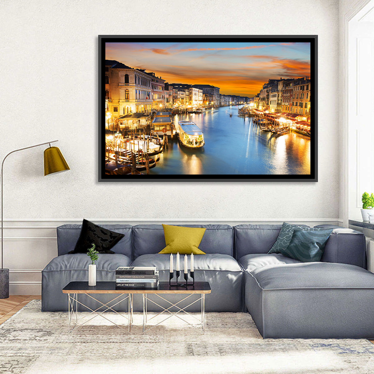 Venice Grand Canal at Dusk Wall Art in a room, landscape