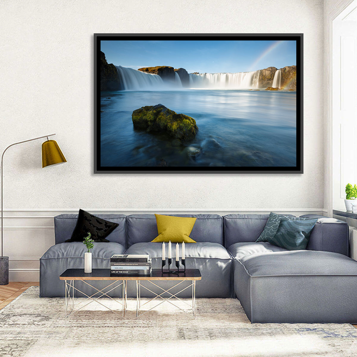 Goðafoss Waterfall, Mývatn Wall Art in a room, landscape