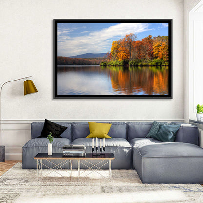 Autumn Lake with Mountain Reflection Wall Art