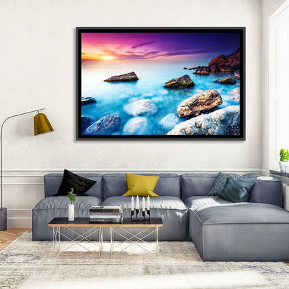 Rocky Beach Sunset Wall Art