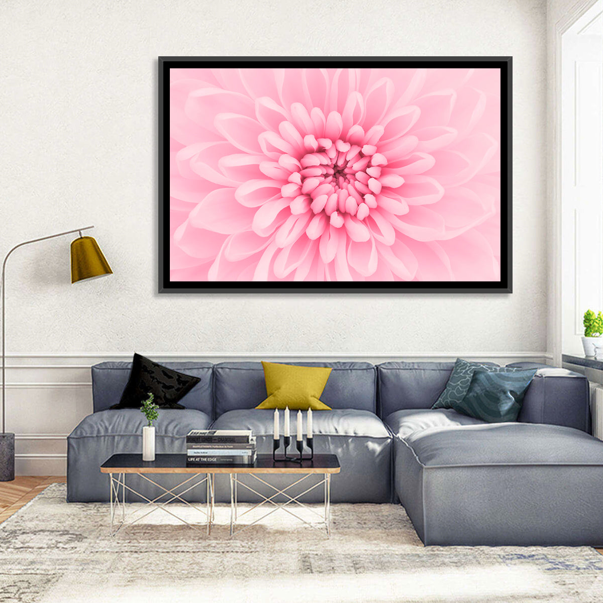 Pink Chrysanthemum Close-up Wall Art