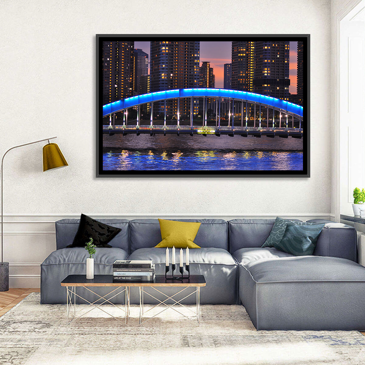 Eitai Bashi Bridge Wall Art in a room, landscape