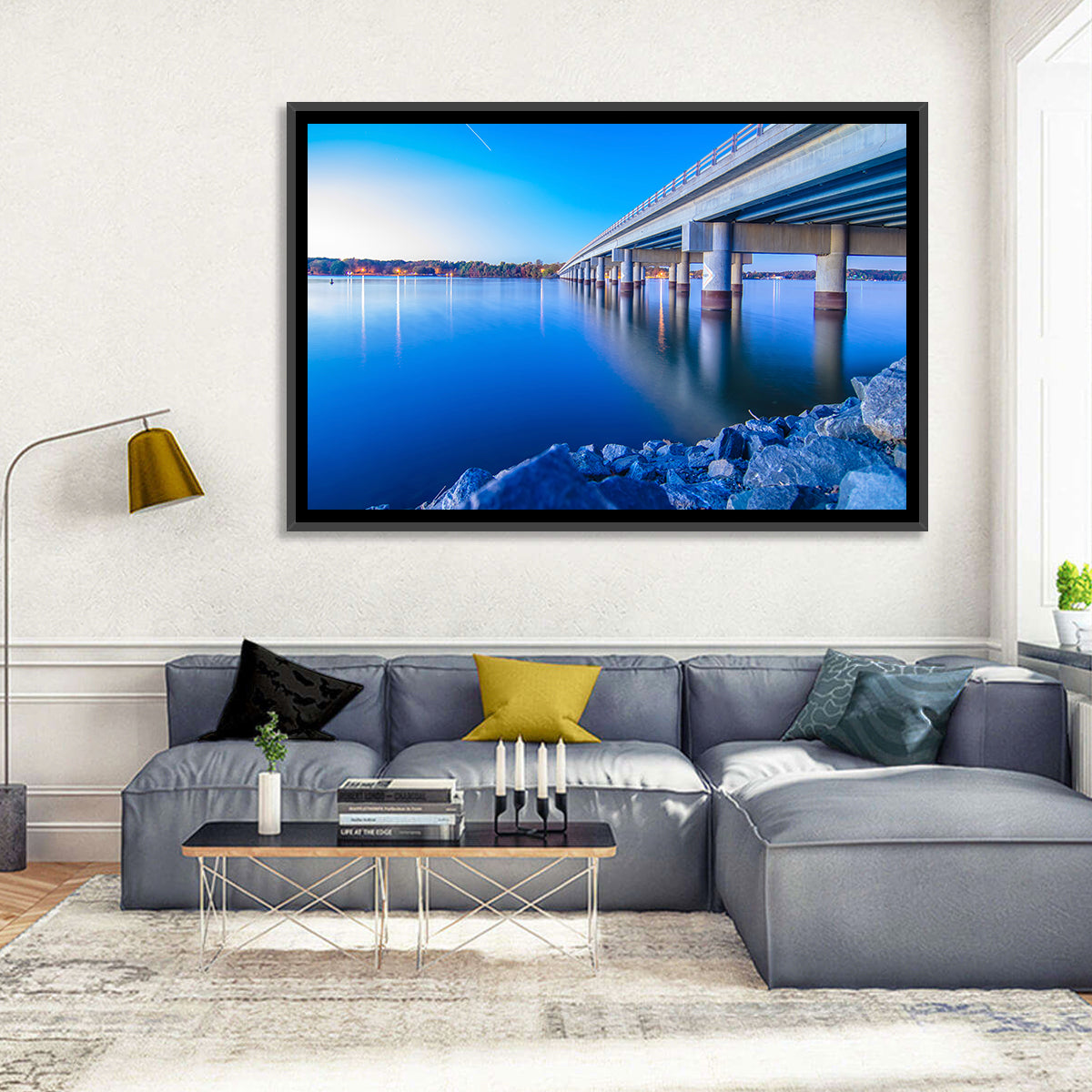 Lake Wylie Bridge at Twilight Wall Art