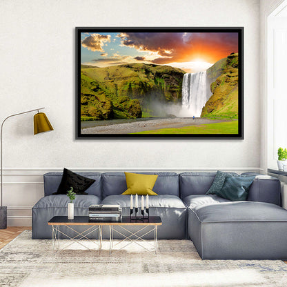 Skógafoss at Sunset Wall Art