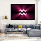 Magenta Aquarius Symbol Wall Art