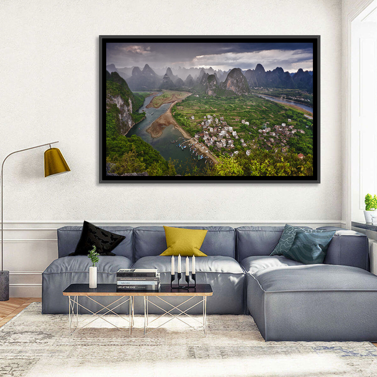 Laozhai Hill Karst Panorama Wall Art in a room, landscape