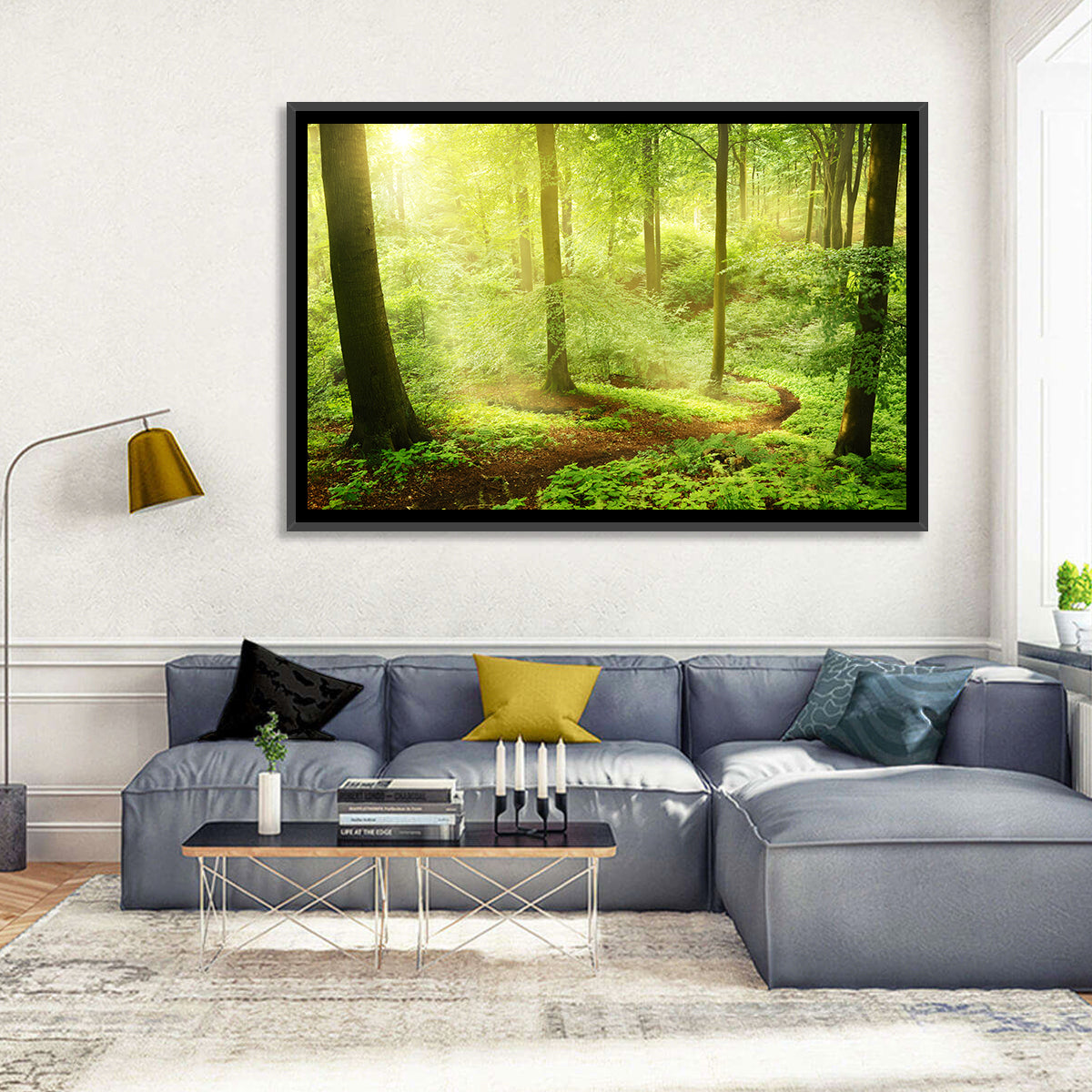 Sunlit Forest Path Wall Art