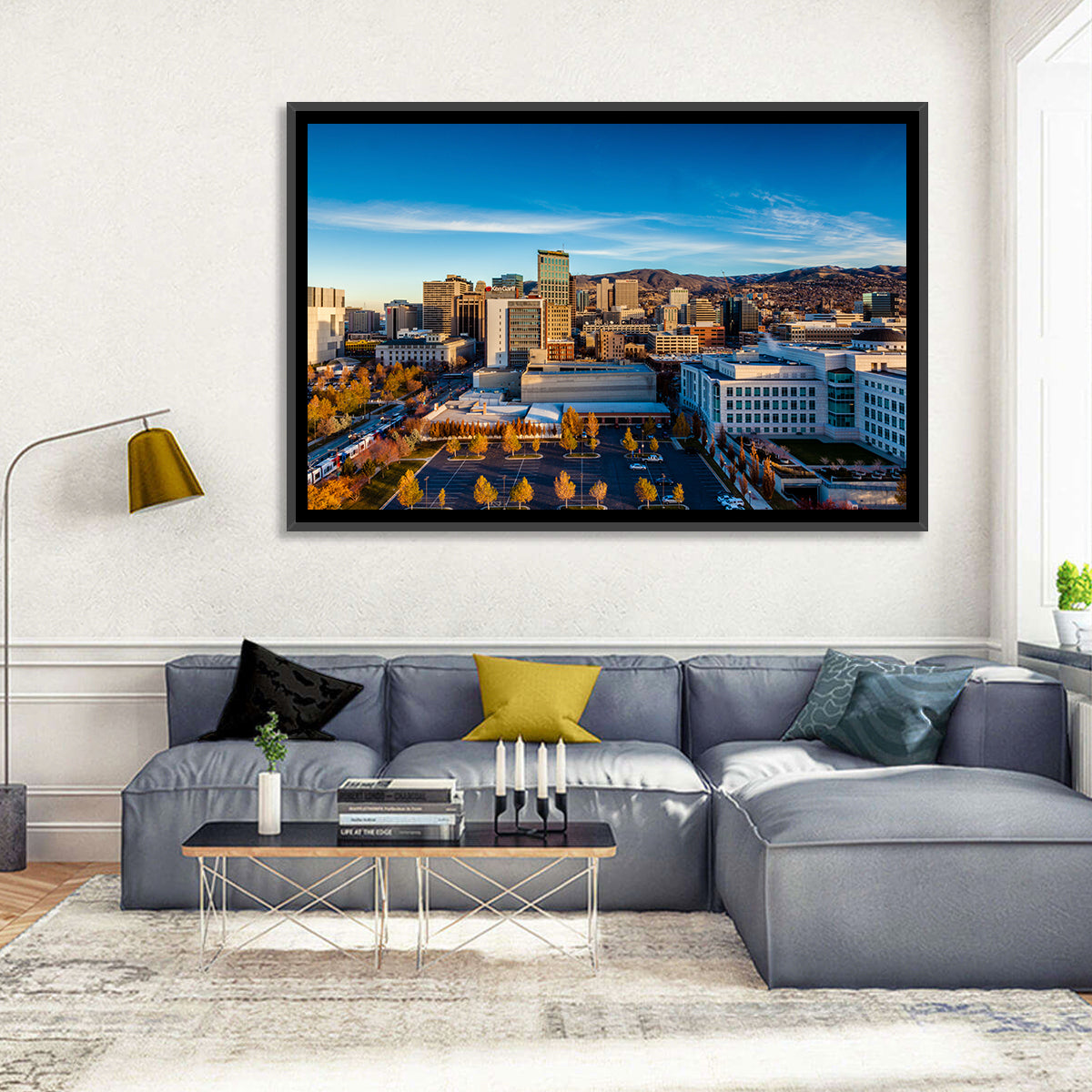Salt Lake City Skyline at Golden Hour Wall Art