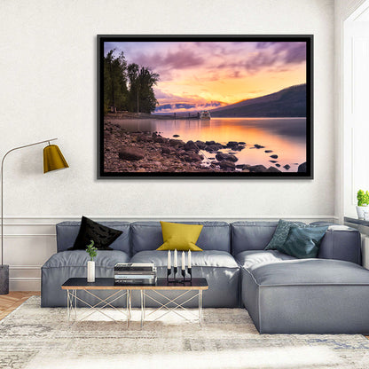 Lake Mcdonald Sunset Reflection Wall Art