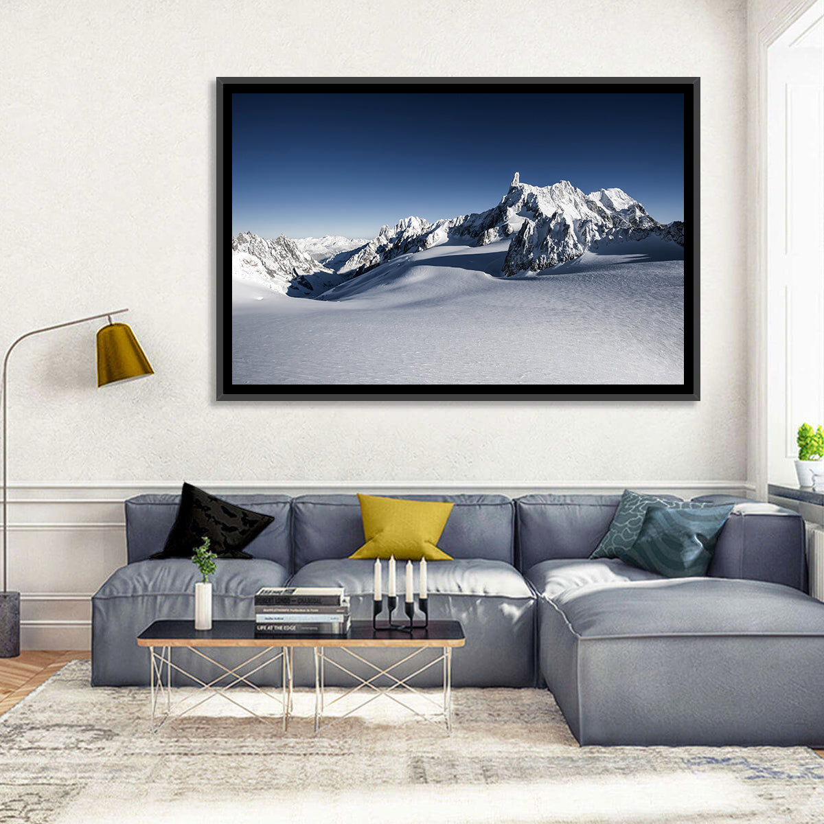 Mont Blanc Vista Wall Art in a room, landscape