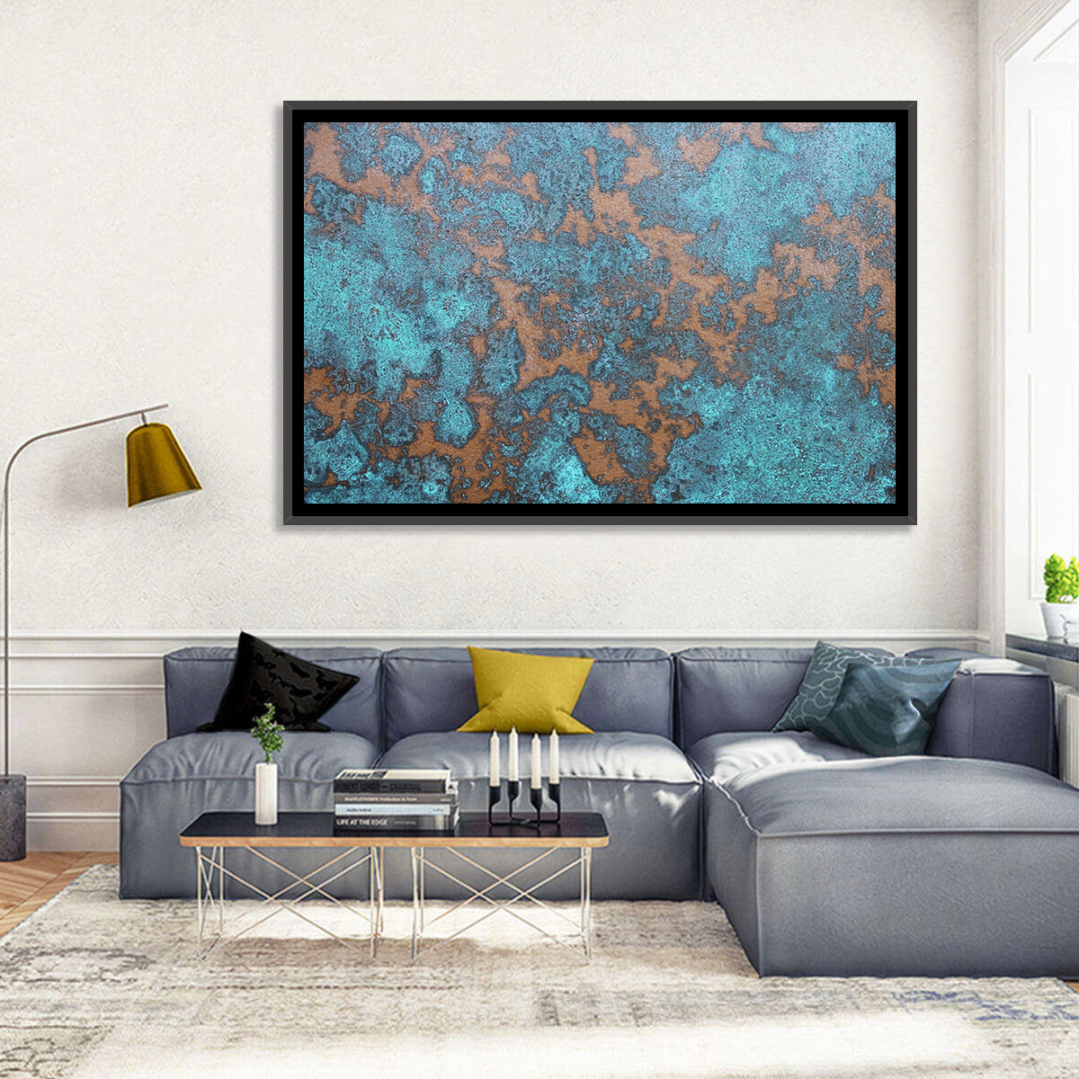 Oxidized Copper Patina Abstract Wall Art