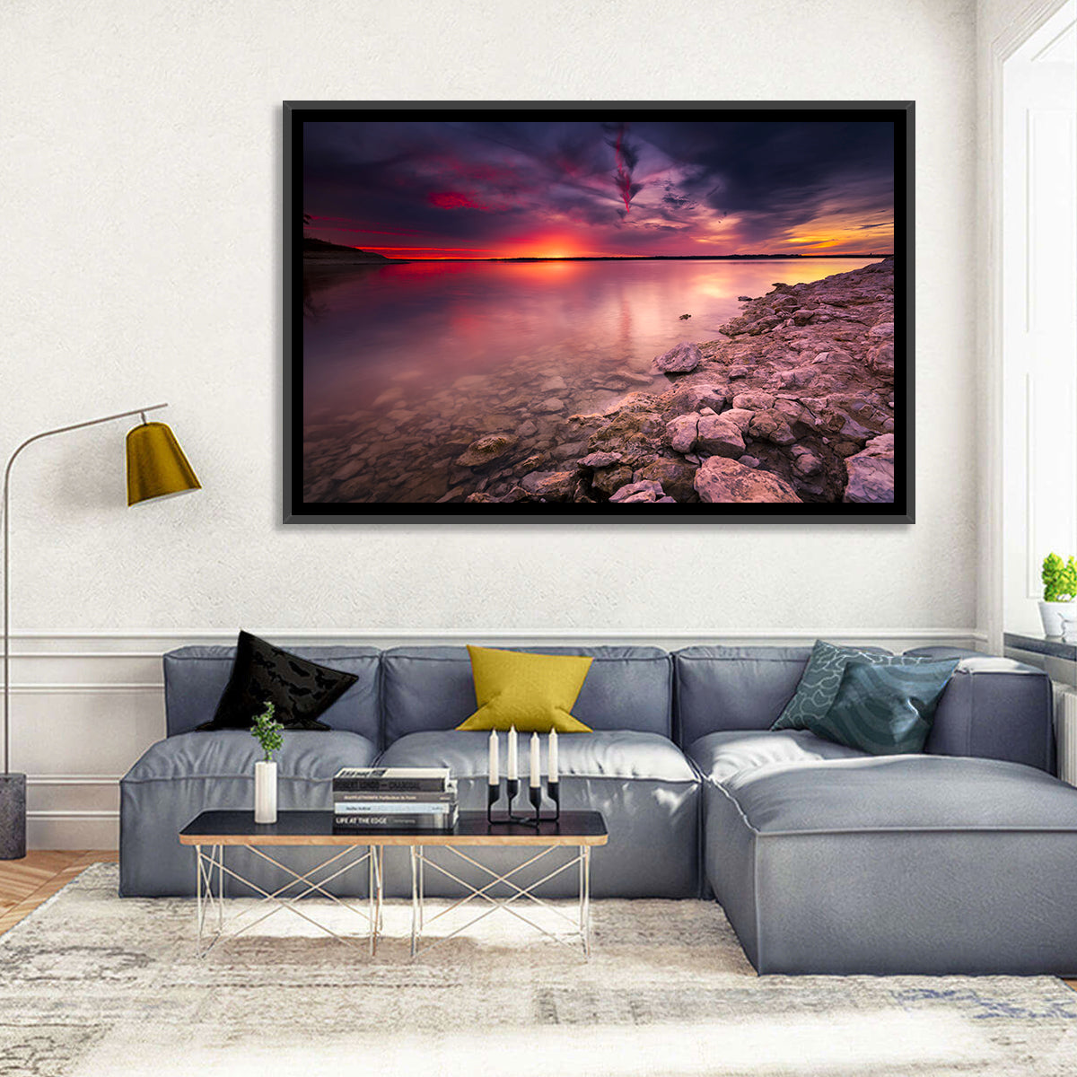 Benbrook Lake Sunset Reflection Wall Art