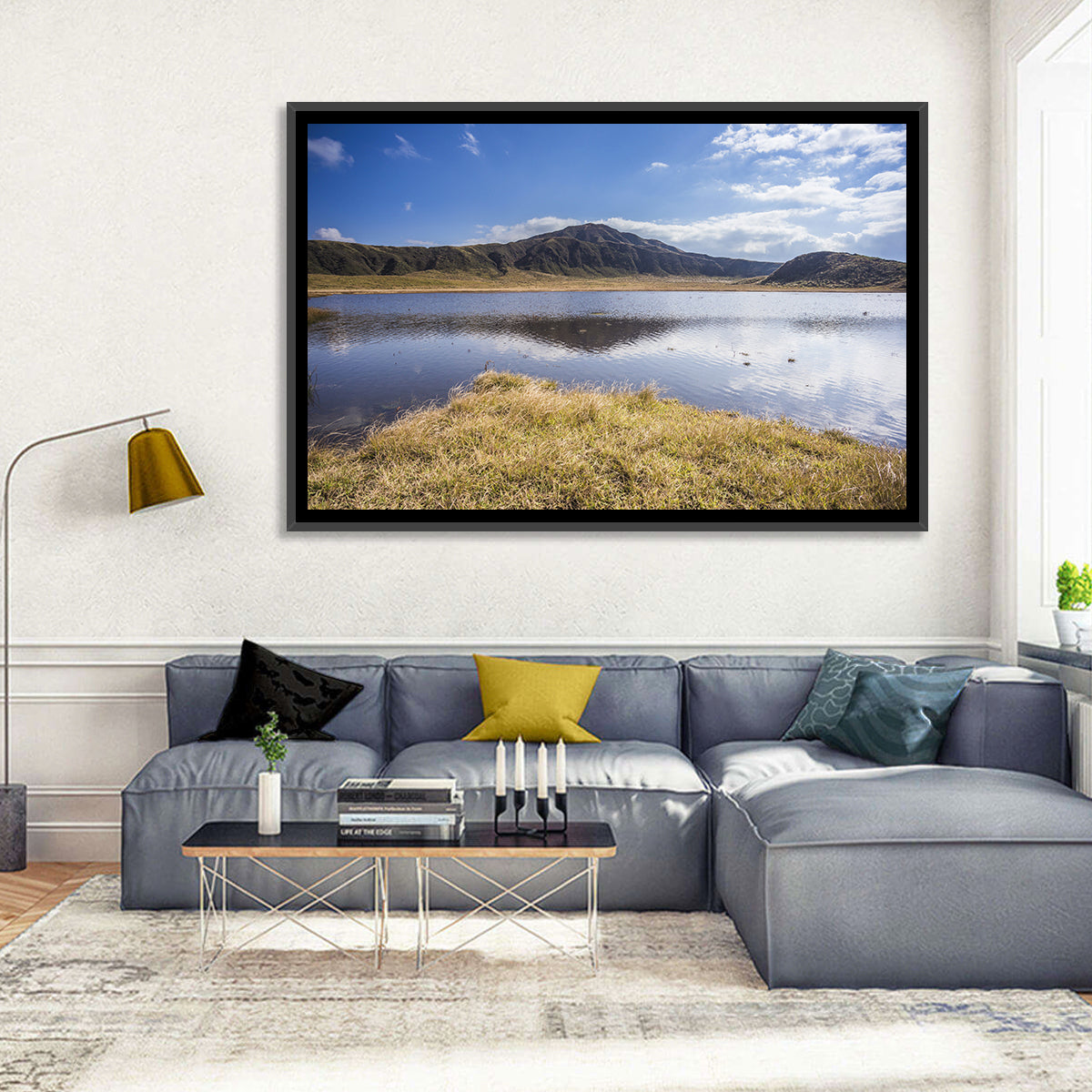 Mount Aso Lake Reflection Wall Art