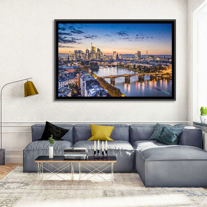 Frankfurt Twilight Skyline Wall Art