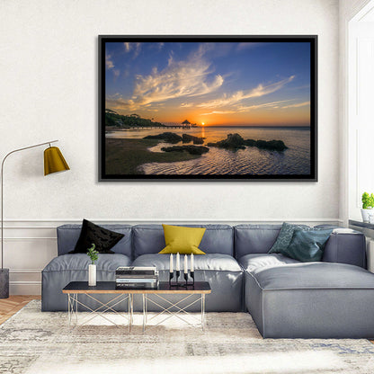 Roatan Pier Sunset Wall Art