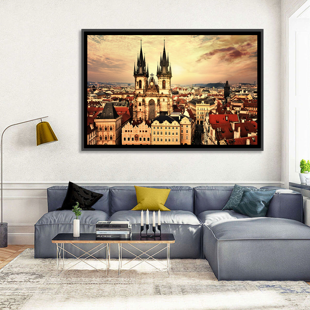 Prague Old Town Skyline at Golden Hour Wall Art
