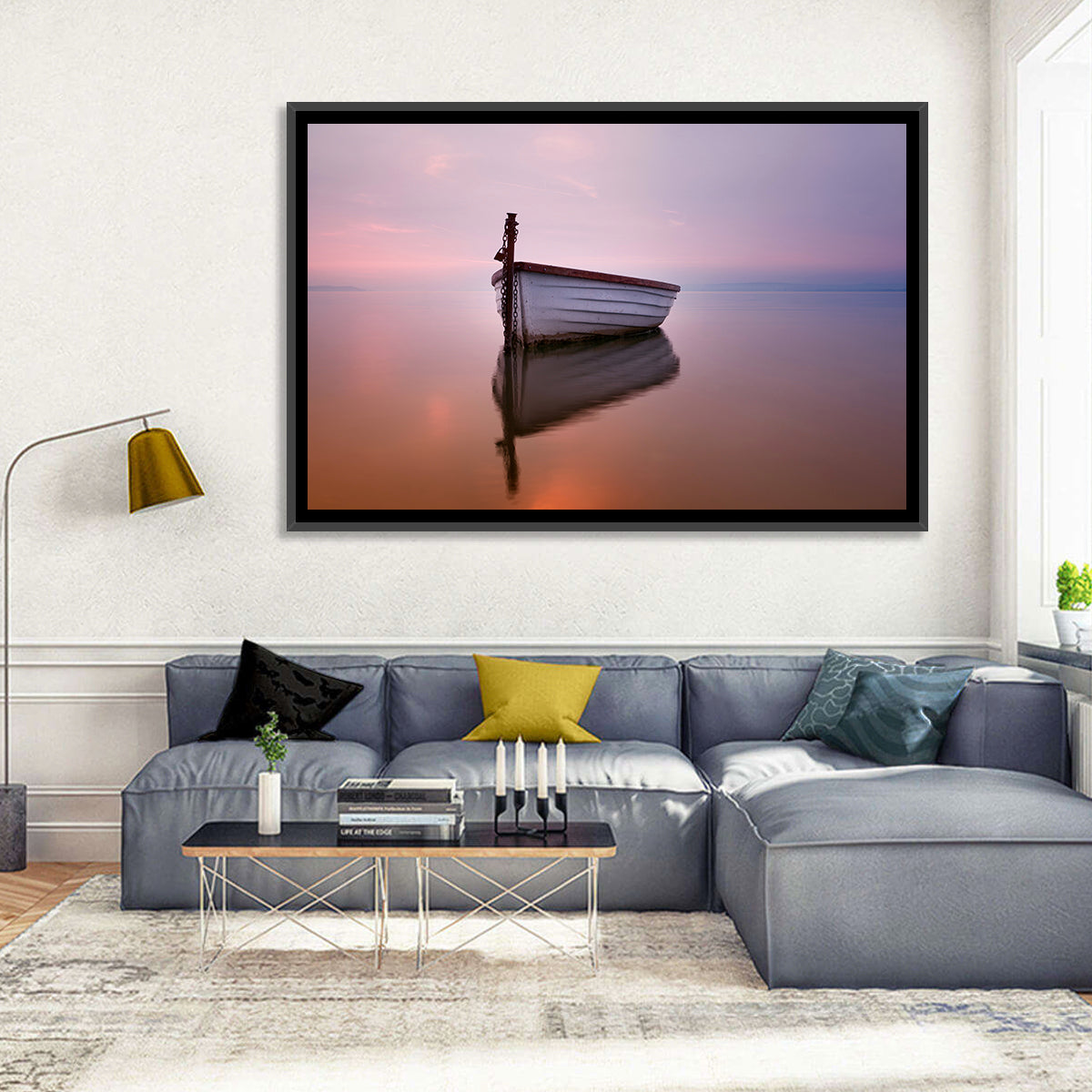 Pastel Boat Reflection Wall Art