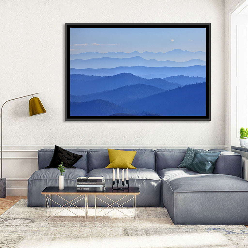 Misty Blue Mountain Valley Wall Art