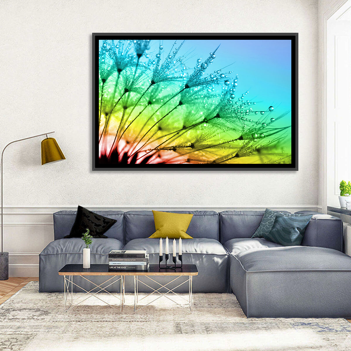 Dewy Dandelion Close-up Wall Art