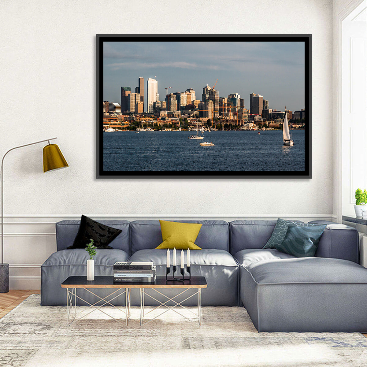 Seattle Skyline at Golden Hour Wall Art