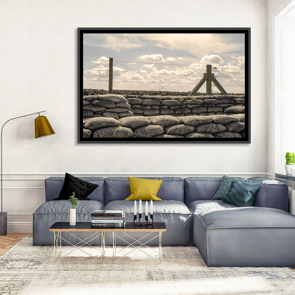 Wwi Trench with Sandbags Wall Art