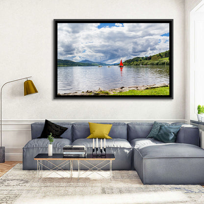 Bala Lake Sailboat Reflection Wall Art