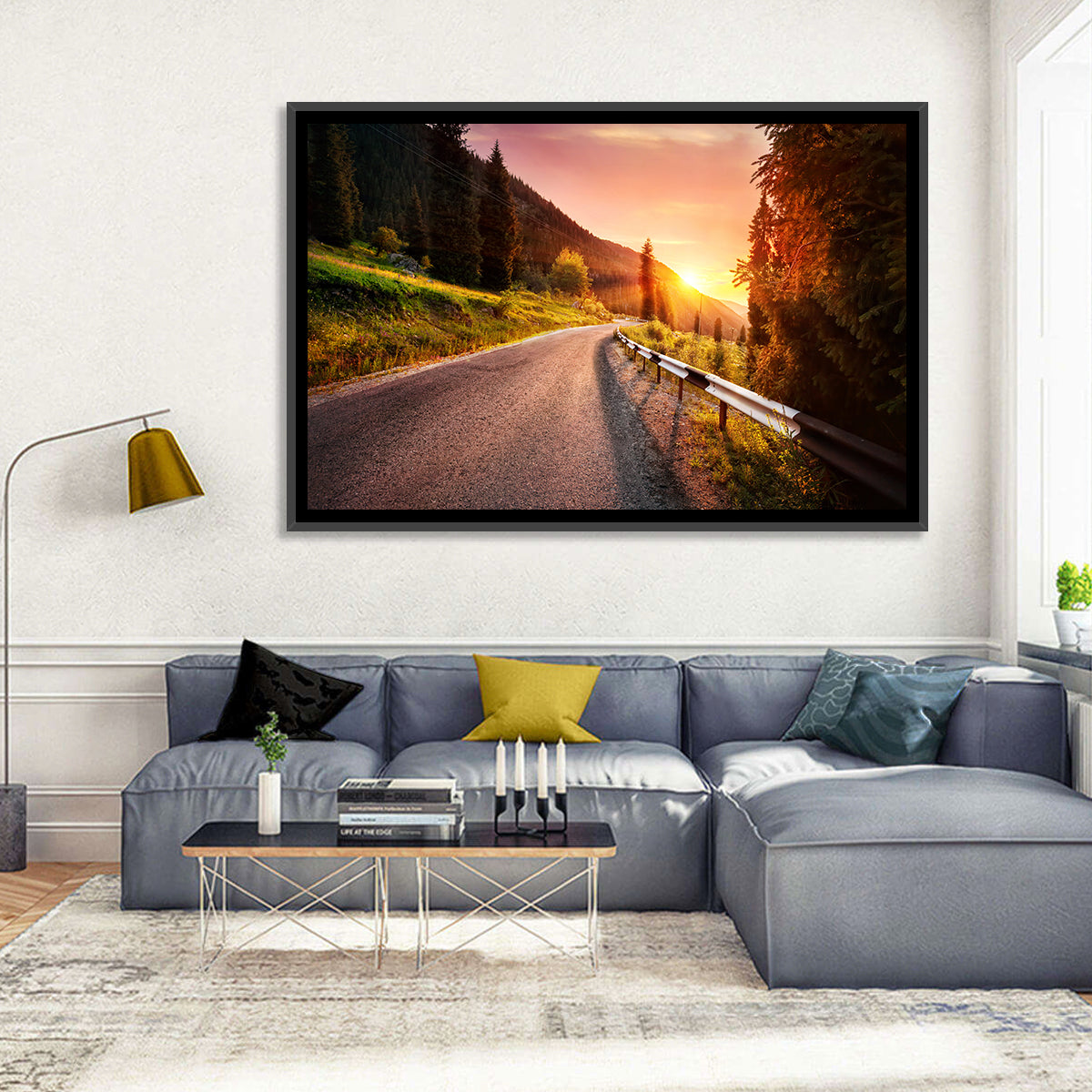 Golden Hour Mountain Road Wall Art