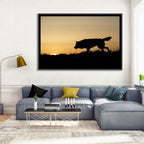Wolf at Golden Horizon Wall Art