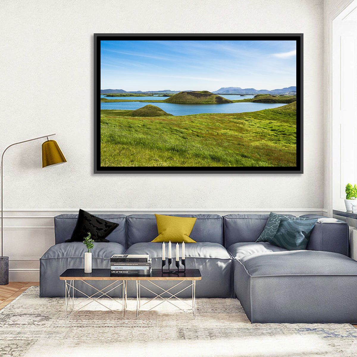 Mývatn Pseudocraters Wall Art in a room, landscape