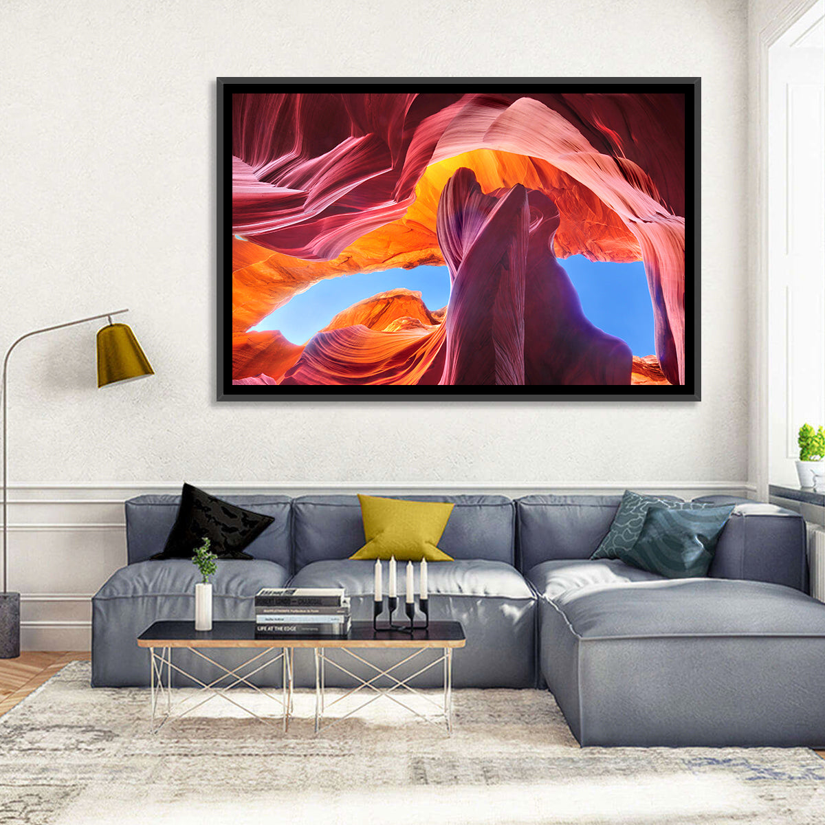 Antelope Canyon Wall Art in a room, landscape