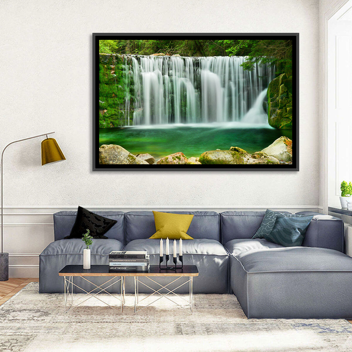 Emerald Lake Waterfall Wall Art