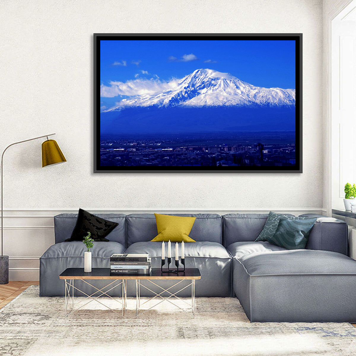 Mount Ararat Over Yerevan Wall Art in a room, landscape