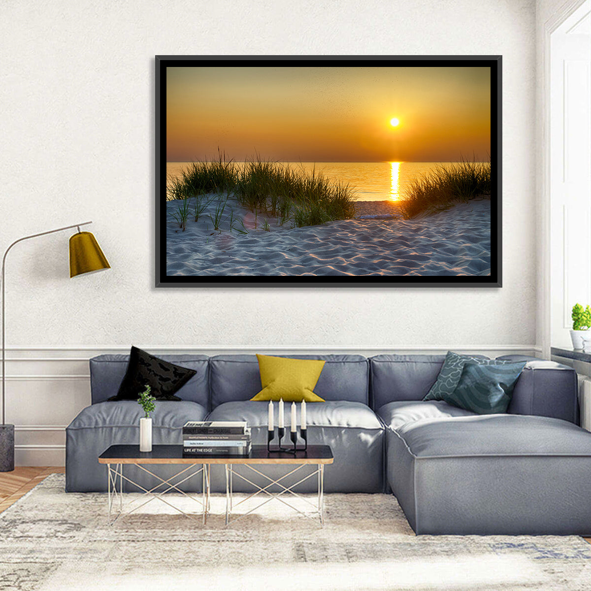Lake Michigan Sunset Dunes Wall Art