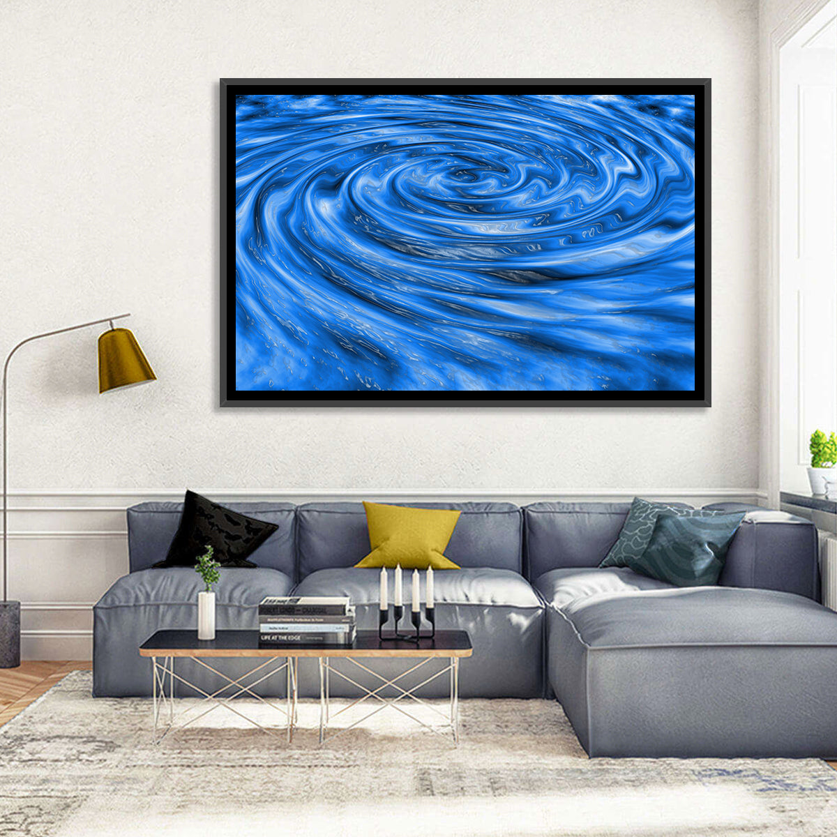 Azure Water Vortex Wall Art