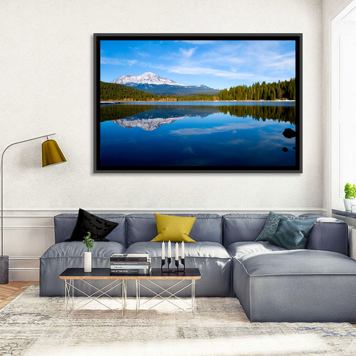 Northern California Snow Capped Lake Wall Art