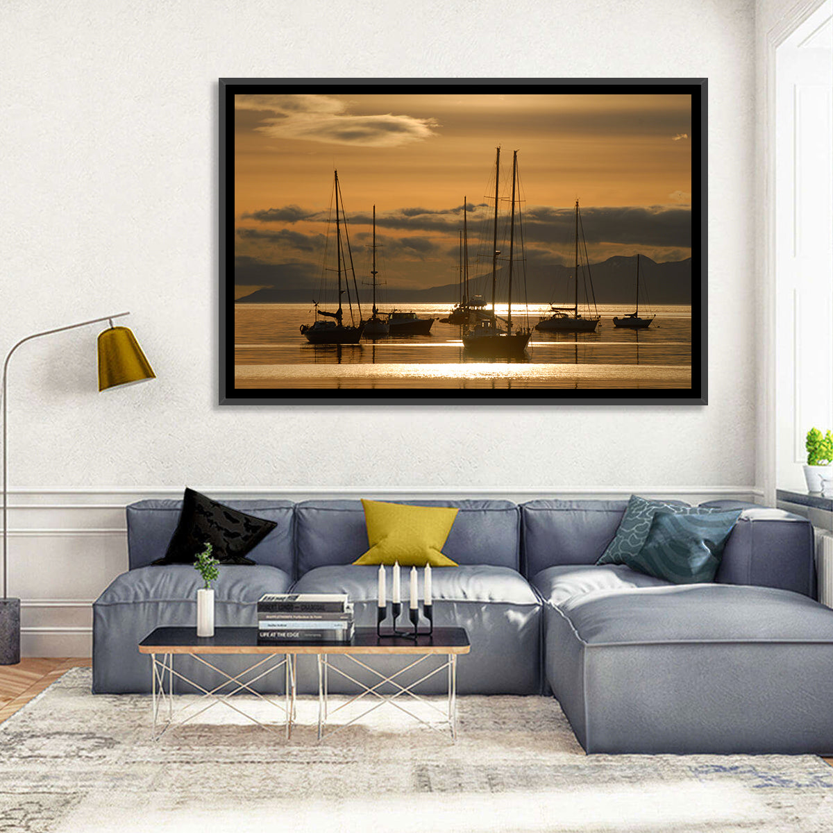 Sailboats at Sunrise Wall Art