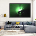 Green Glowing Yin Yang Wall Art