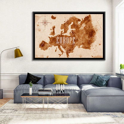 Retro Europe Map Wall Art