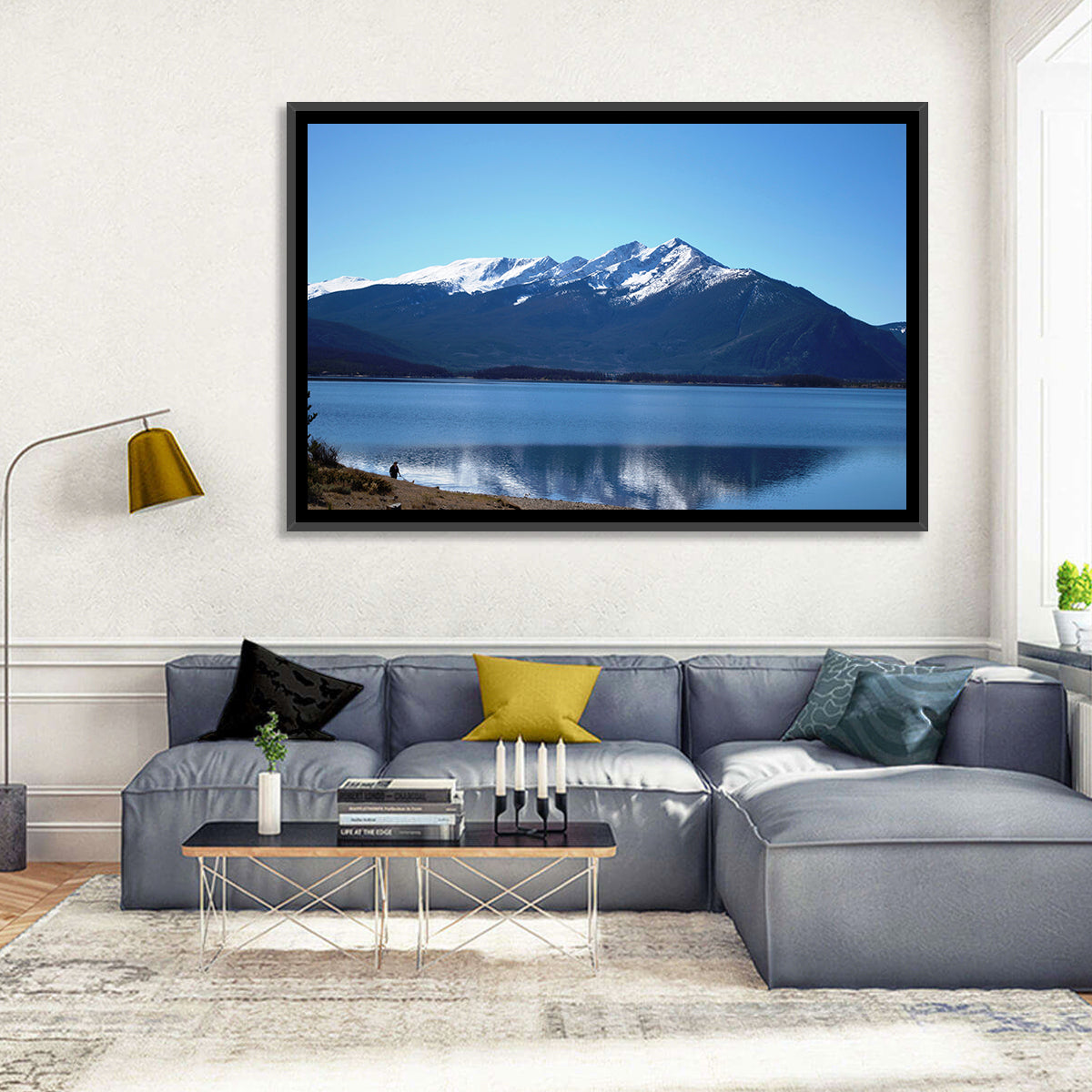 Lake Dillon Reflection Wall Art in a room, landscape