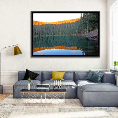 Golden Hour Lake Reflection Wall Art