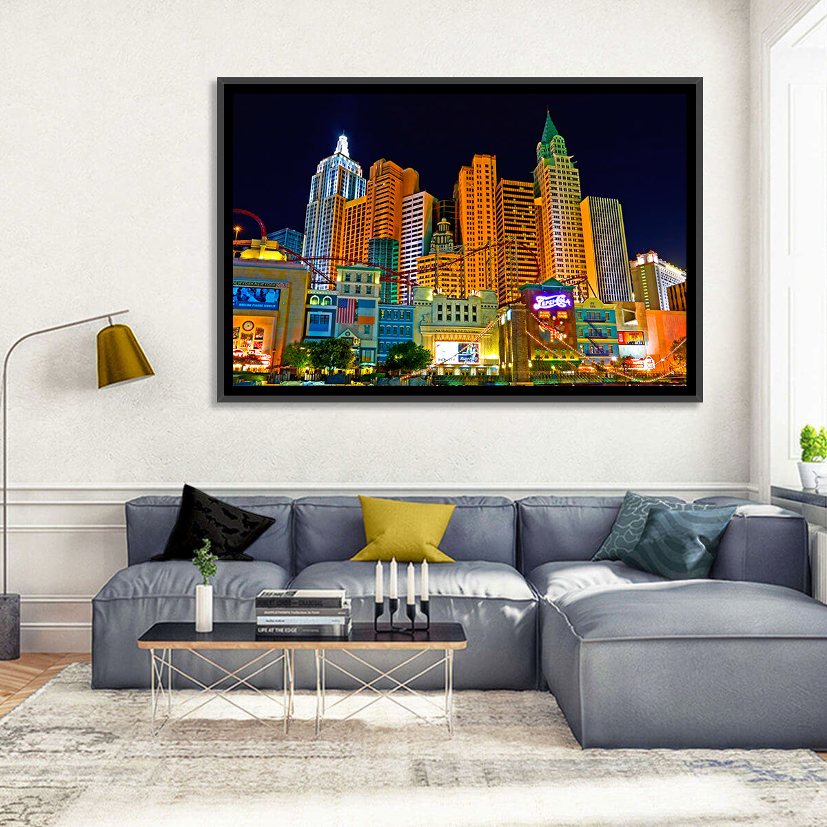 Las Vegas Big Apple Coaster at Night Wall Art