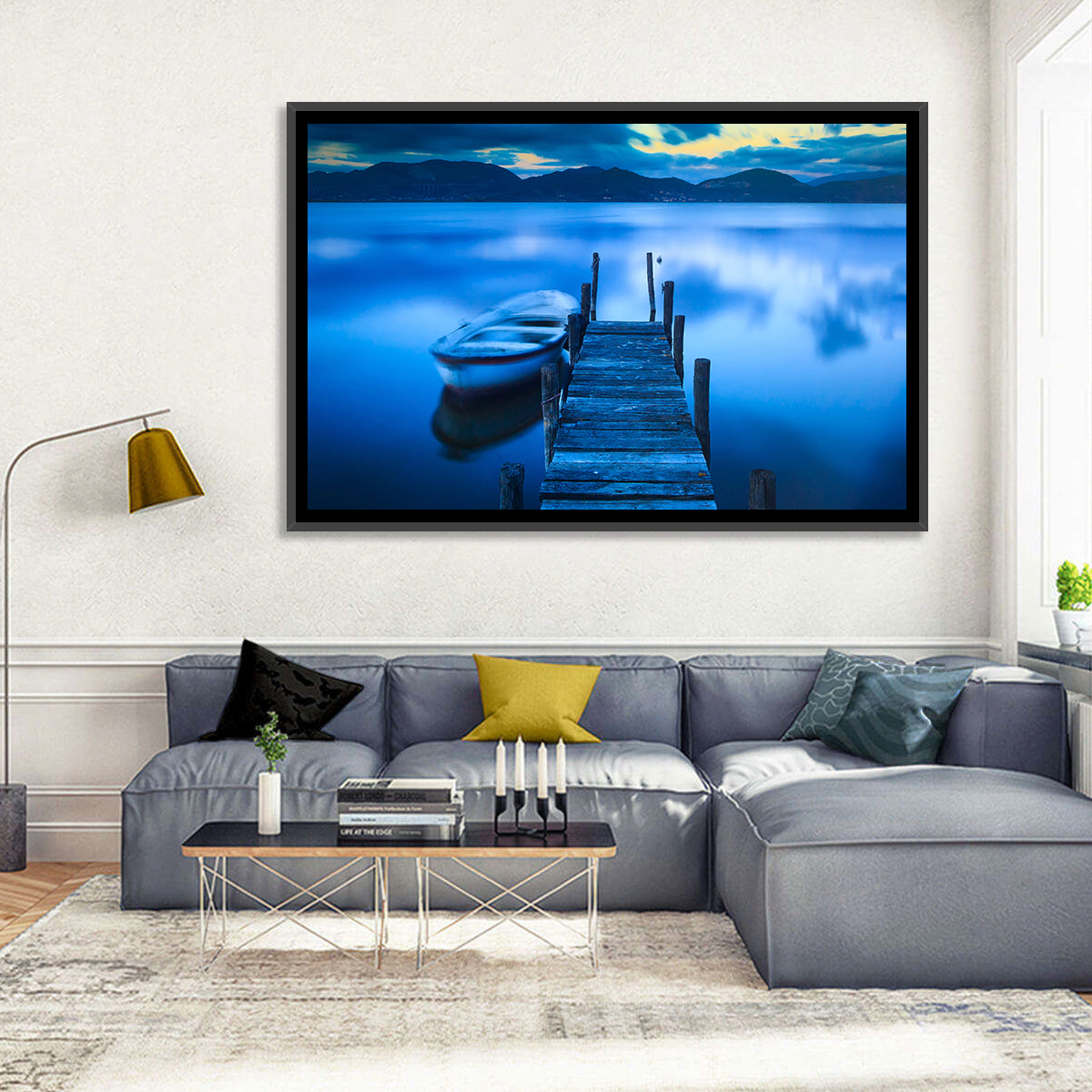 Boat and Wooden Pier Wall Art