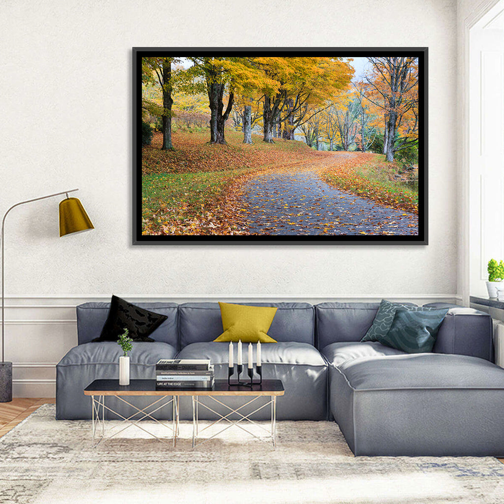 Autumn Road with Golden Canopy Wall Art