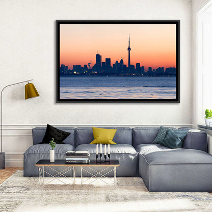Toronto Dusk Skyline with Cn Tower Wall Art