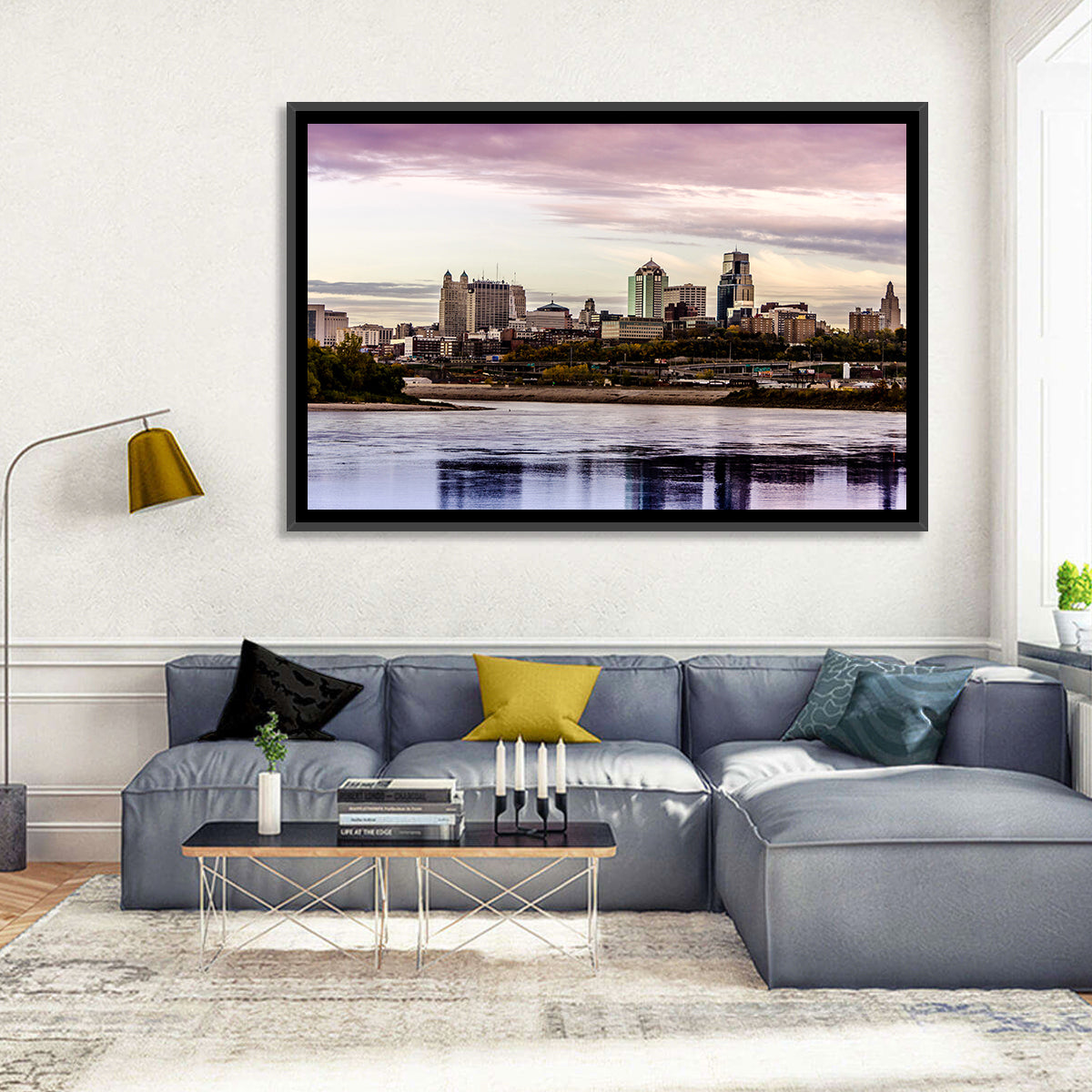 Kansas City Skyline at Dusk Wall Art