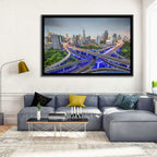 Shanghai Dusk Interchange Cityscape Wall Art