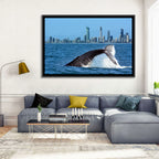 Gold Coast Whale and Skyline Wall Art